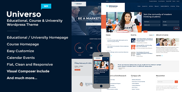 Product preview supplied for Universo - Powerful Education, Courses & Events