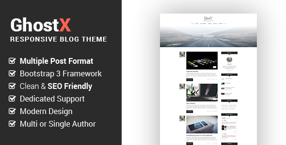 Ghostx - Minimal Responsive Ghost Blogging Theme