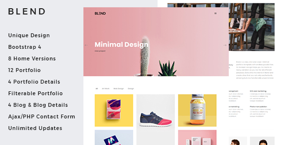 Product preview supplied for Blend - Clean & Creative Minimal Portfolio & Agency HTML Template