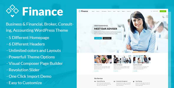 Finance - Business & Financial, Broker, Consulting, Accounting WordPress Theme product preview