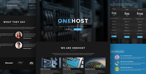 Onehost - One Page WordPress Hosting Theme listing image