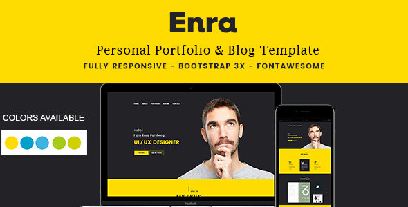 Product preview supplied for Enra - Personal Portfolio & Blog Template