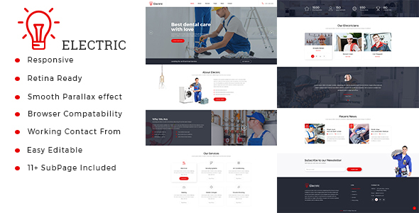 Electric : Electrician & Repairing HTML Template