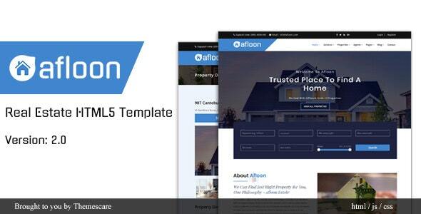 Afloon - Real Estate HTML5 Template listing image