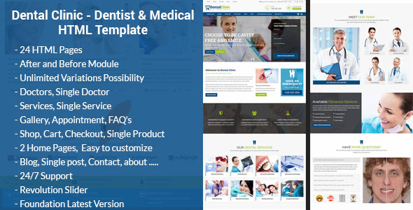 Preview image for DentBox - Dentist & Medical HTML Template
