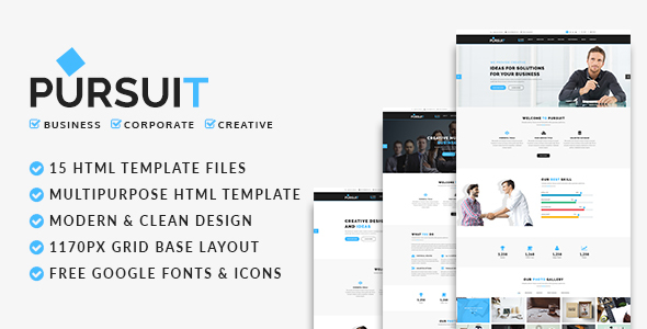 Preview image for Pursuit - Business, Corporate, Creative HTML Template
