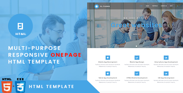 Fl -Multi-Purpose Responsive OnePage HTML Template product preview