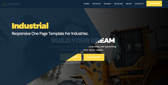 Industrial Responsive One Page Template For Industries
