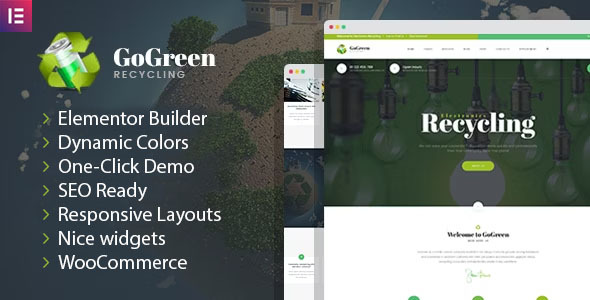 GoGreen - Waste Management and Recycling WordPress theme