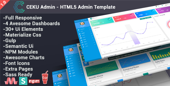 CEKU - Material Design Admin Template listing image