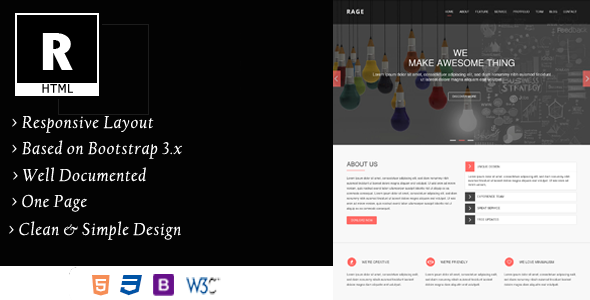 Rage - One Page Business,Corporate and Agency HTML Template