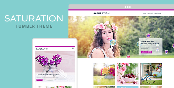 Product preview supplied for Saturation Tumblr Theme