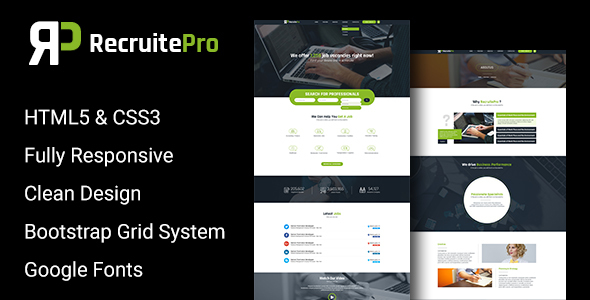 Recruit Pro Staffing and Recruiting HTML Template listing image