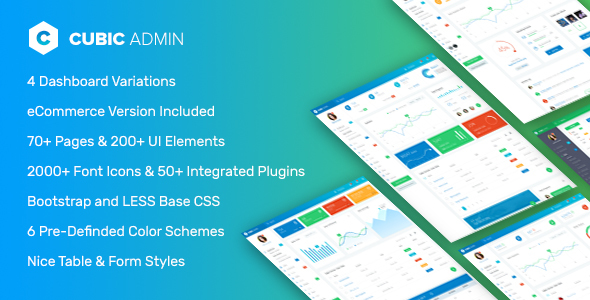 Cubic Admin - Dashboard + UI Kit Framework with Frontend Templates product preview