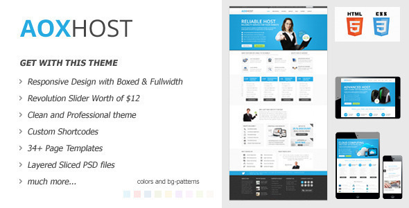 Product preview supplied for AOX HOST - A Professional Hosting Theme + WHMCS