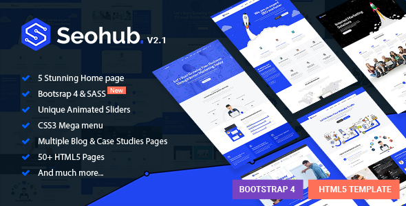 Product preview supplied for SEOhub - Digital Marketing Agency HTML5 Template