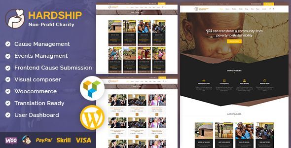 Hardship Charity Donation | Nonprofit / Fundraising WordPress Theme product preview