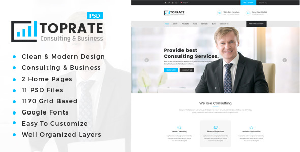 TopRate : Consulting Business PSD Template