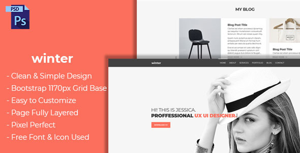 Portfolio | Winter Portfolio PSD Template