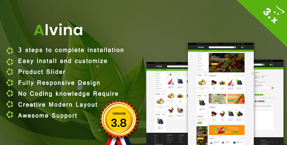 Alvina Organic OpenCart 3.x Theme