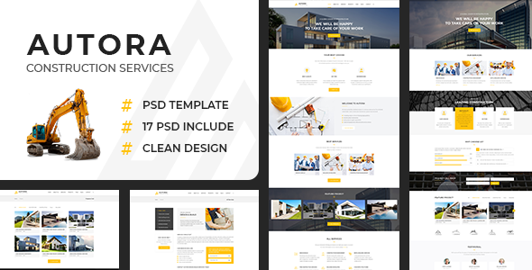 Autora - Construction Business PSD Template