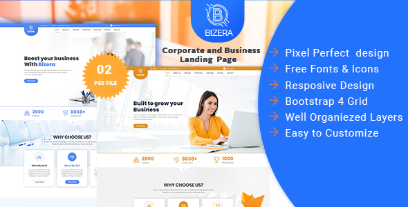 Bizera – Corporate and Business Landing Template