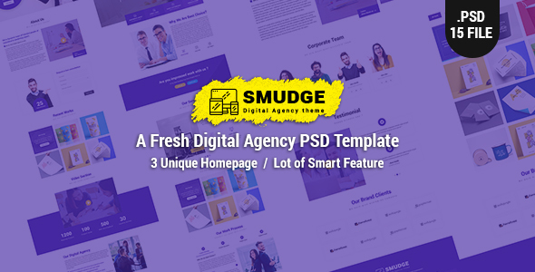 Smudge - A Fresh Digital Agency PSD Template