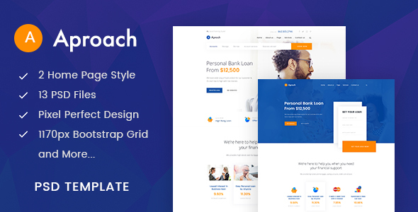 Aproach - Banking & Business Loan PSD Template
