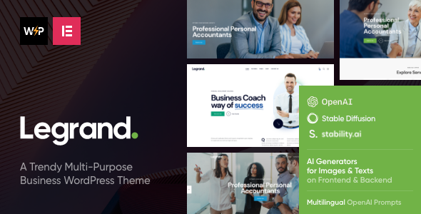 Product preview supplied for LeGrand | Modern Business WordPress Theme
