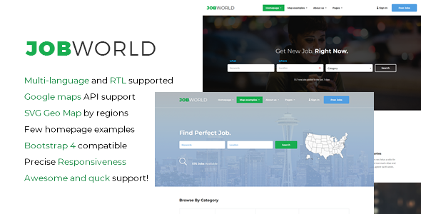 JobWorld - Job Portal HTML Template listing image