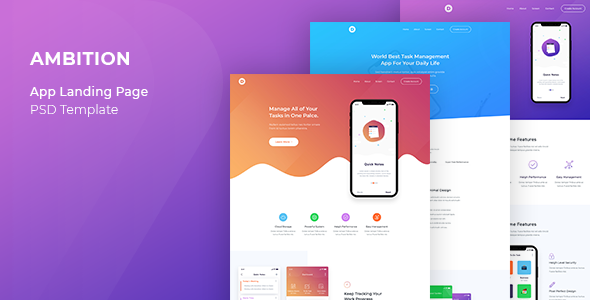 Ambition - App Landing Page