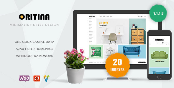 Oritina - Minimal Furniture WooCommerce WordPress Theme with AI