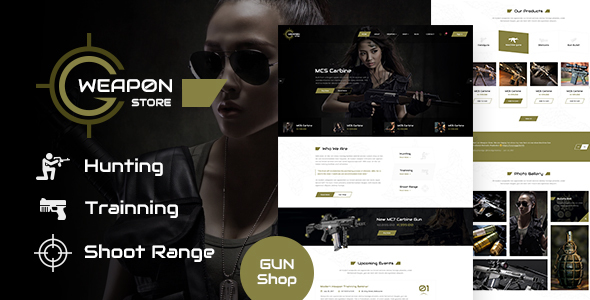 Weapon Store - Gun Shop PSD Template
