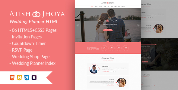 Atish and Jhoya - Responsive HTML5 Wedding Template listing image