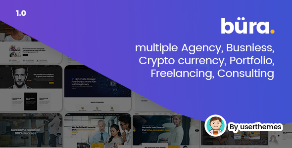 Bura - Multiple Agency, Business, Crypto Currency, Portfolio, Freelancing, Consulting PSD Template