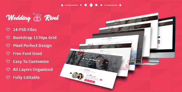 Wedding Rivel PSD Template product preview