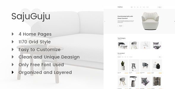 SajuGuju Minimal PSD  E-commerce Template