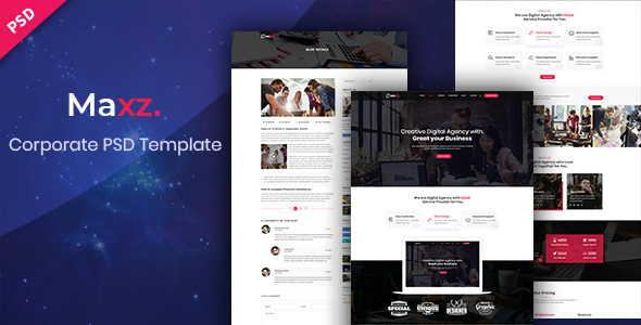 Maxz - Corporate PSD Template