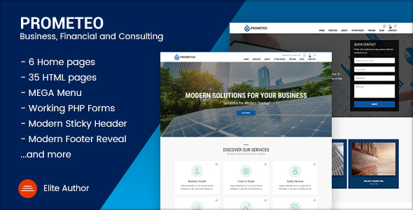Prometeo - Business and Financial Site Template listing image