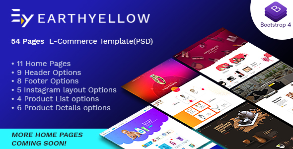 Earthyellow - eCommerce PSD Template