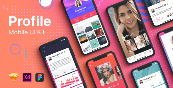 Farah - Profile UI Kit for Sketch App