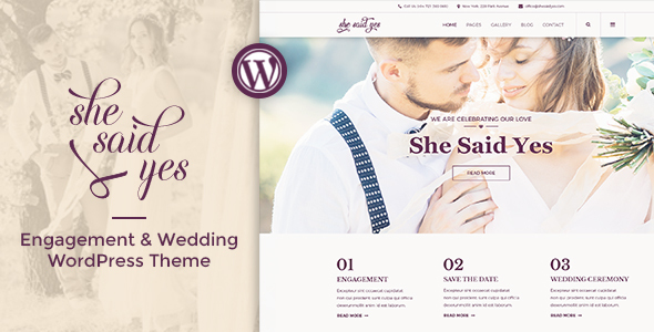SheSaidYes - Wedding Event Planning WordPress Theme