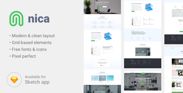 Nica - Corporate Portfolio Sketch Template