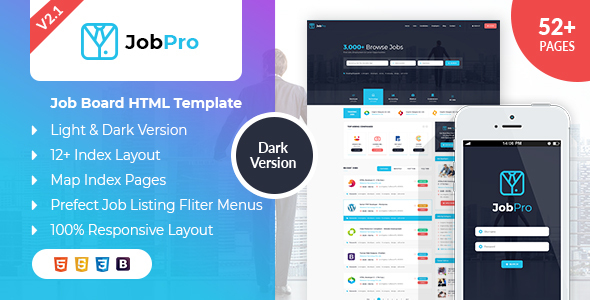 Job Pro - Job Board HTML Template product preview