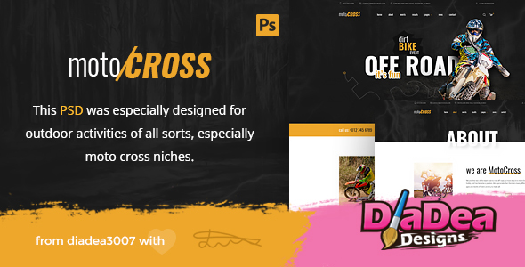 MotoCross - Outdoor Activities PSD Template product preview