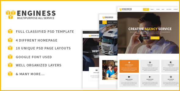 Enginess - Multipurpose PSD Template for Business