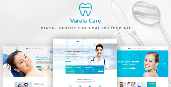 Varela Care - Dental, Dentist & Medical PSD Template listing image