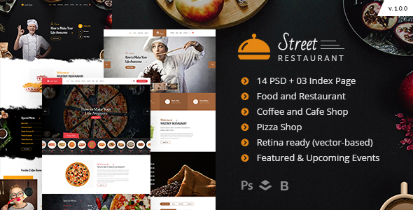 Street Restaurant PSD Template