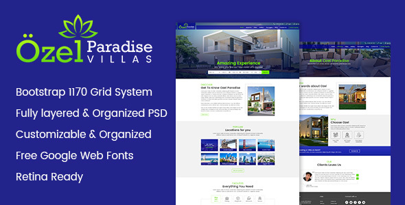 Ozel Paradise Villas PSD Template