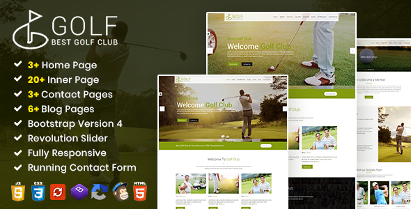 Product preview supplied for GolfClub - Sports Course HTML Template